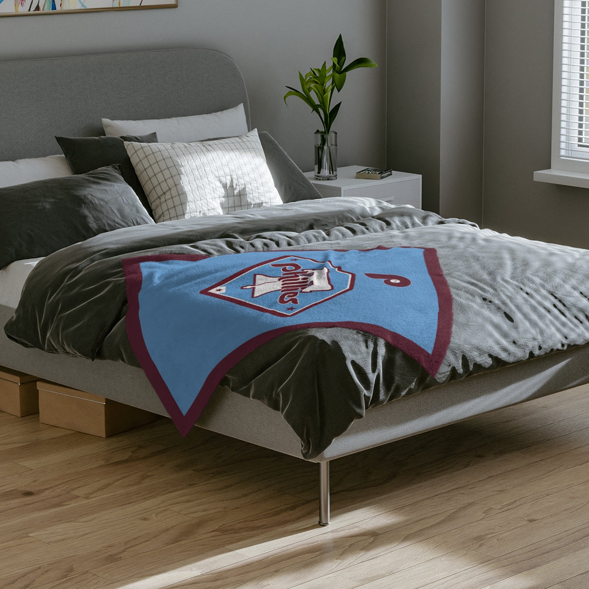 Baby Philly Fan Phillies Retro Blue Blanket