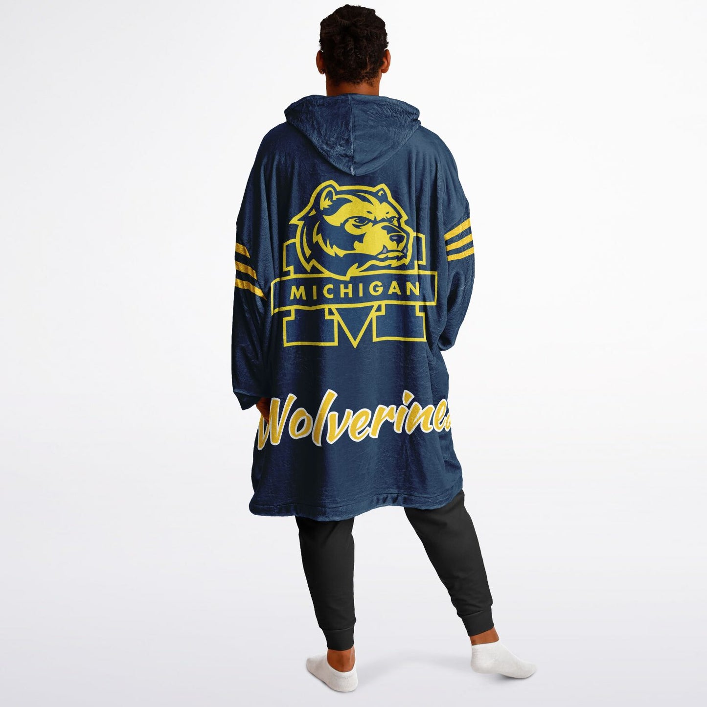 Classic Michigan Football Cuddle Hoodie Blue & Maize