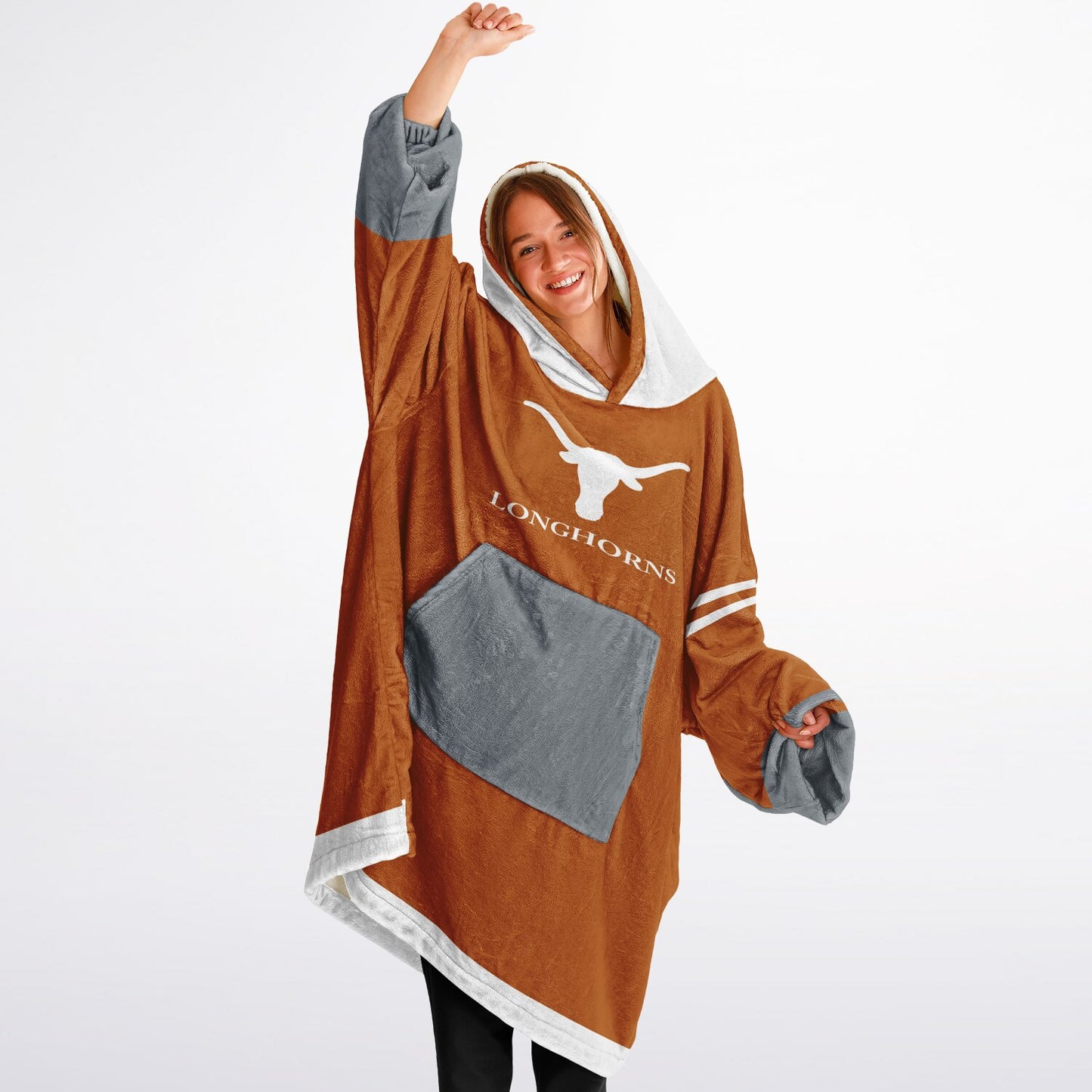 Texas Burnt Orange Oversize  Cuddle Hoodie Longhorn Rider Gift for Texas Alumni & Fans