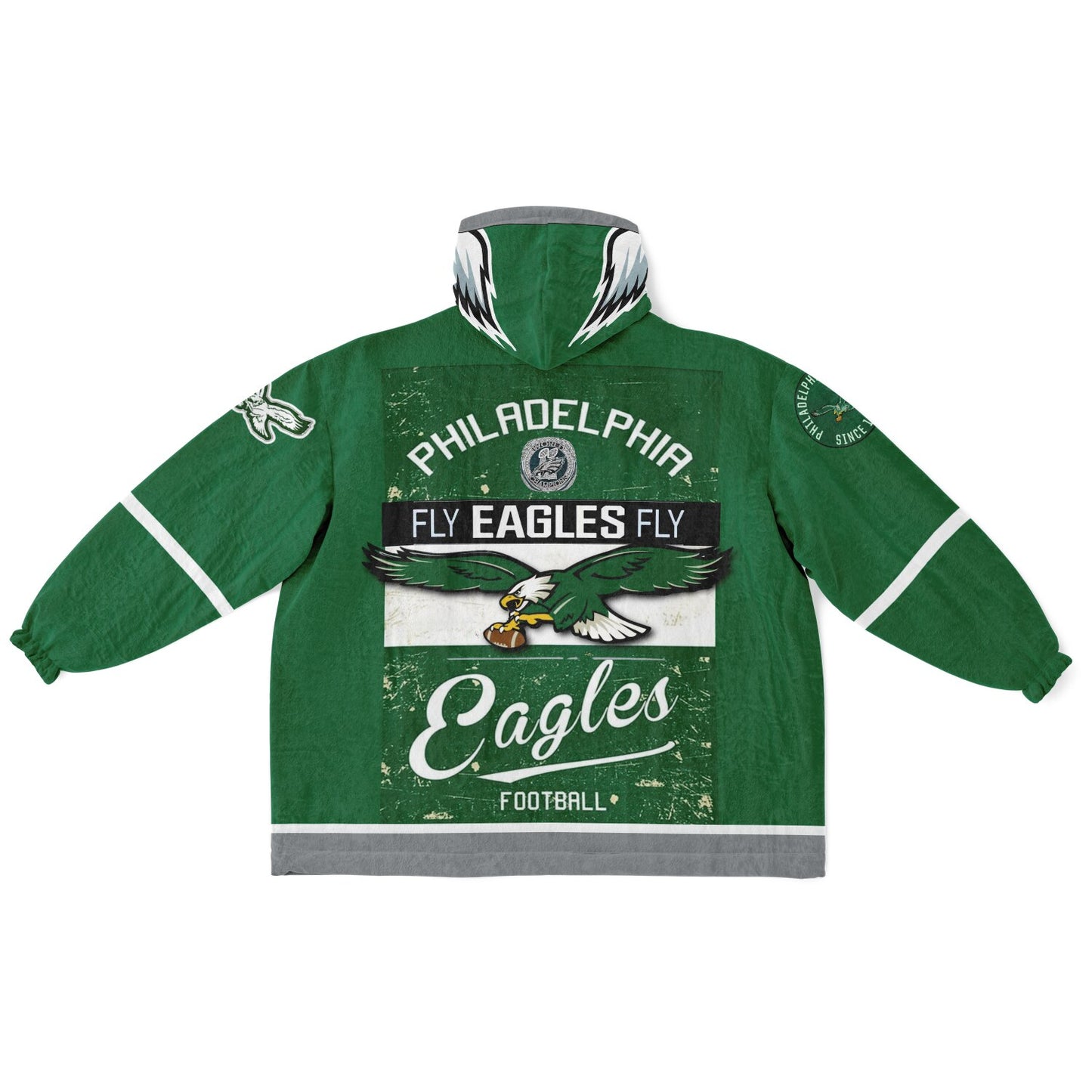Philadelphia Eagles Kelly Green Oversize Hooded Blanket