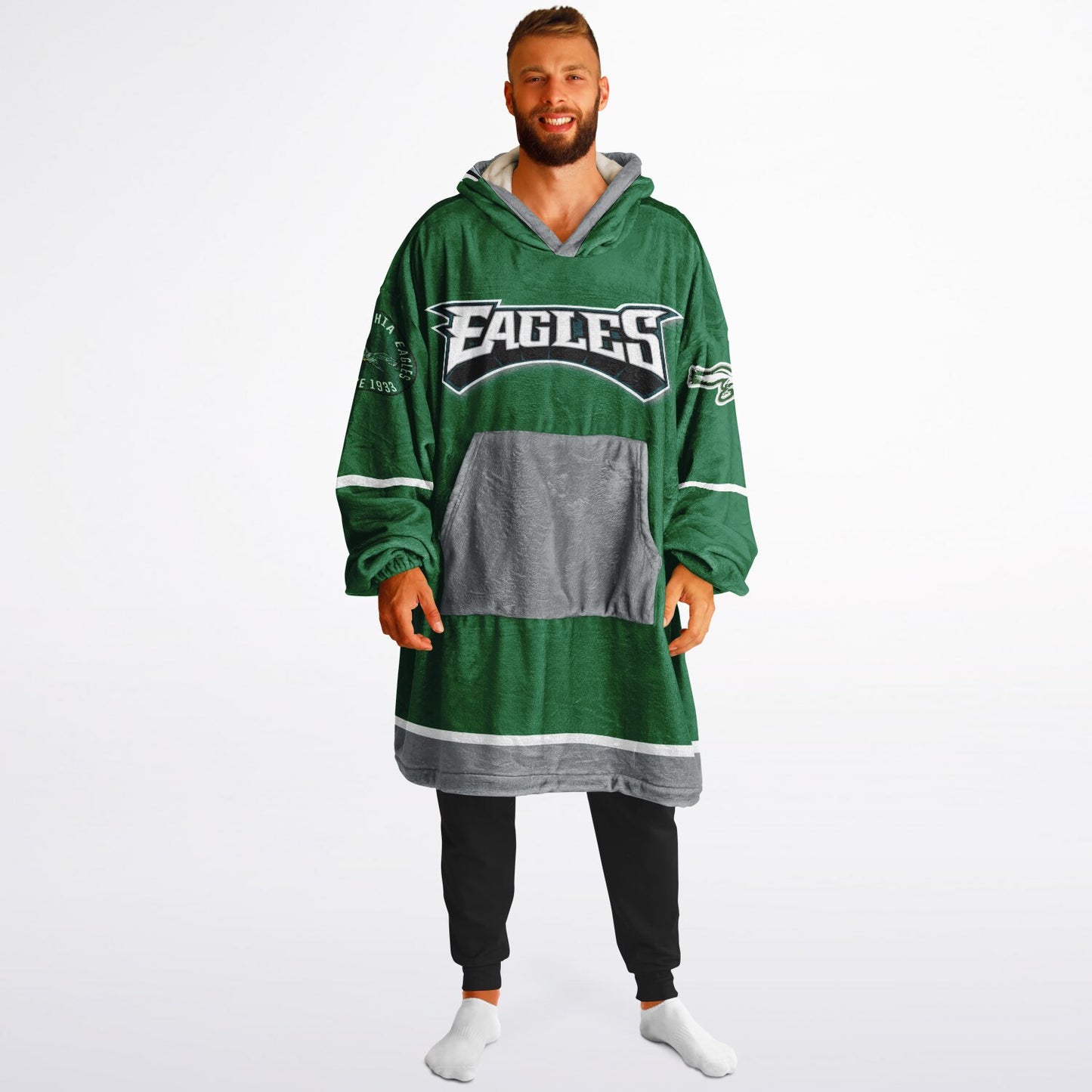Philadelphia Eagles Kelly Green Oversize Hooded Blanket