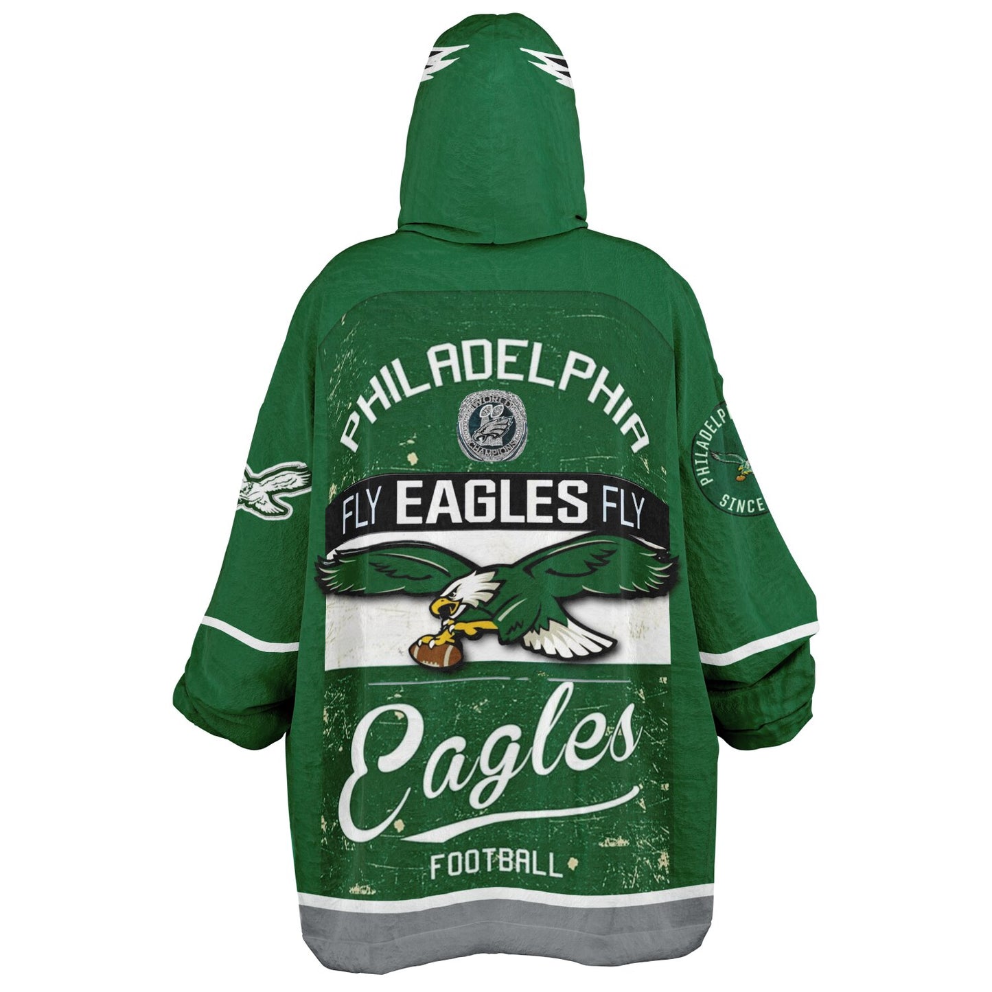 Philadelphia Eagles Kelly Green Oversize Hooded Blanket