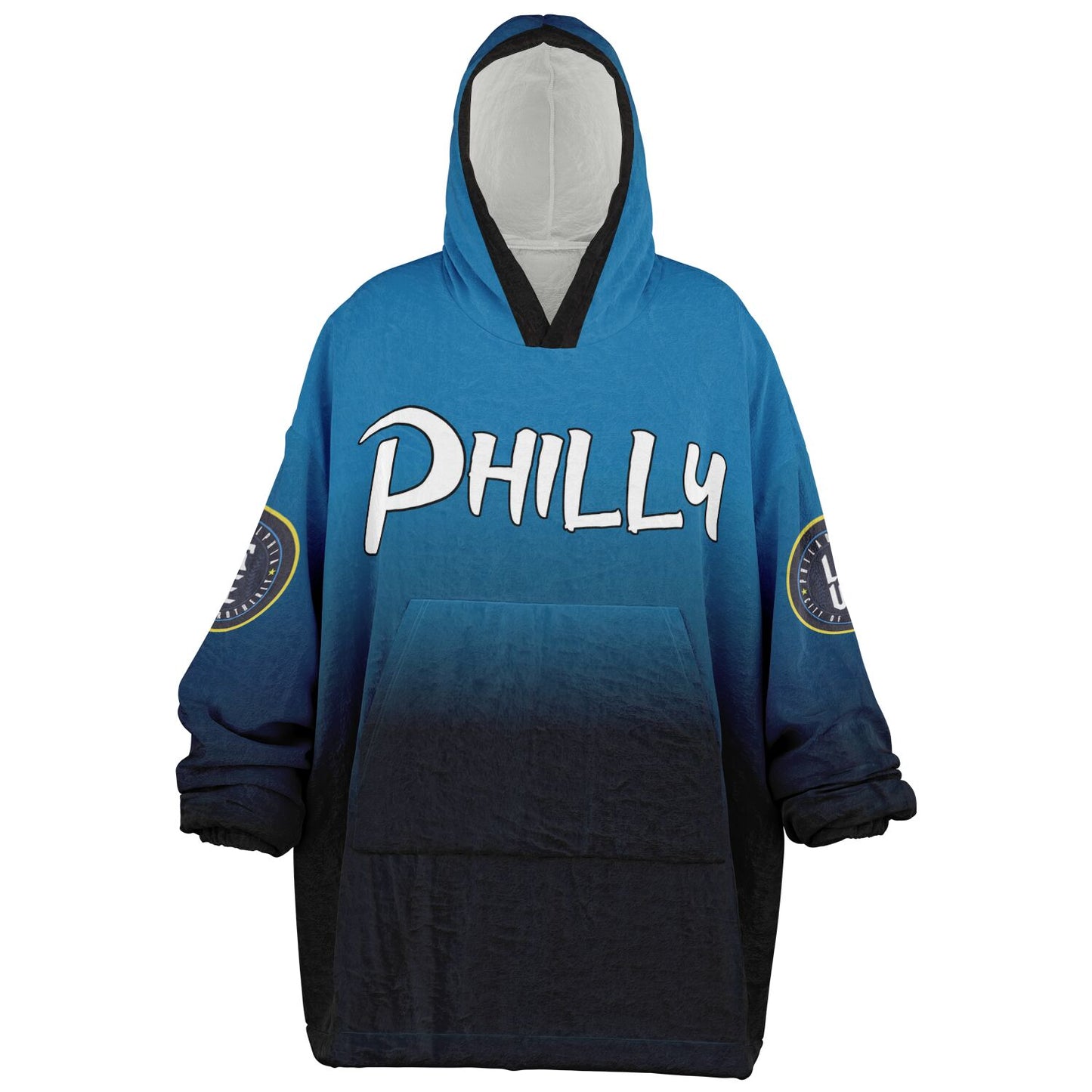 Phillies City Connect Look Hoodie Cuddle Hoodie Blue & Black Phillies Gradient Hoodie Philly Baseball Cuddle Hoodie Fan Gift for Her Gift for Him Philly Baseball Fan Gift