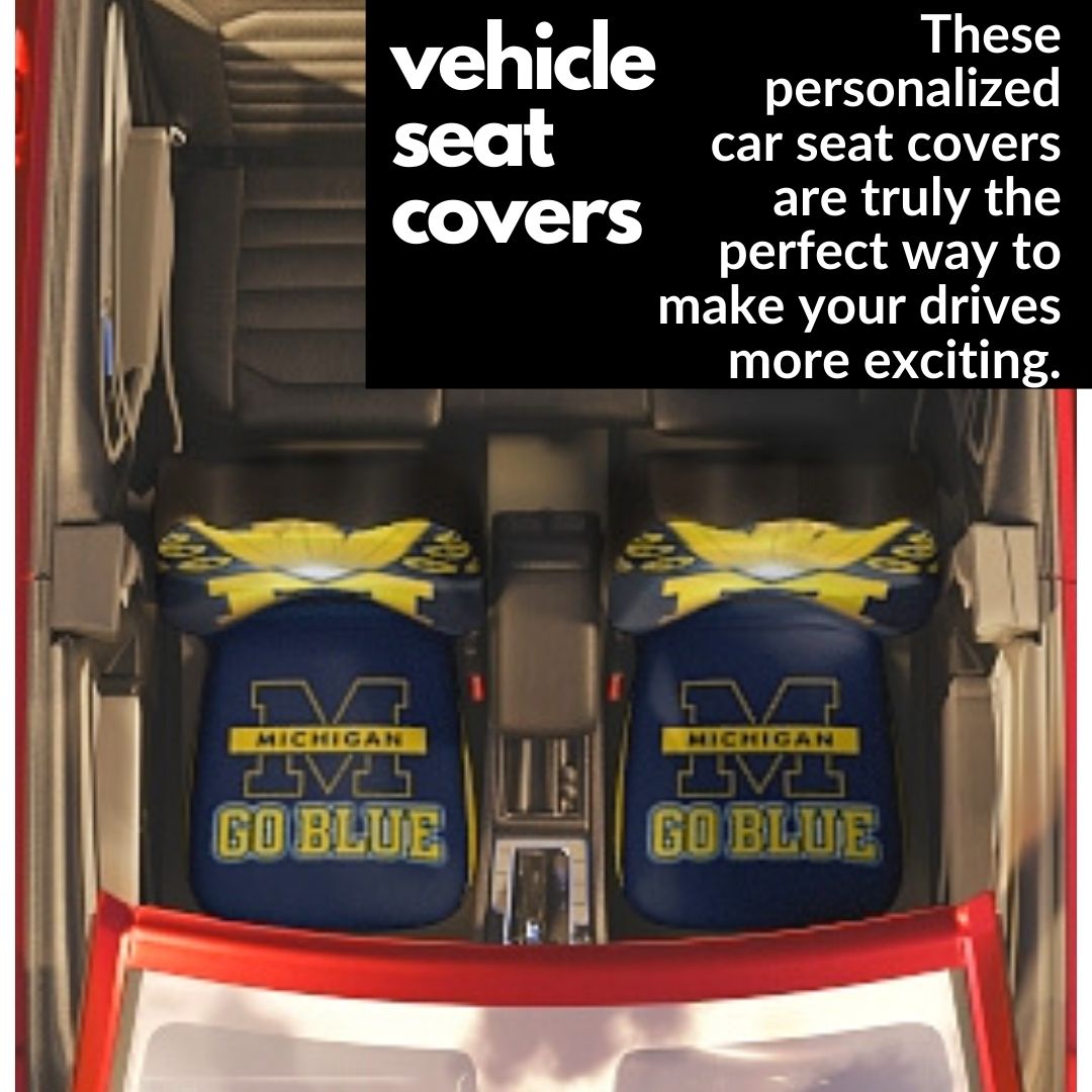 Car Seat Covers Michigan "Go Blue" seat covers, college car seat covers, gift for college student, college alumni gift. car accessories gift