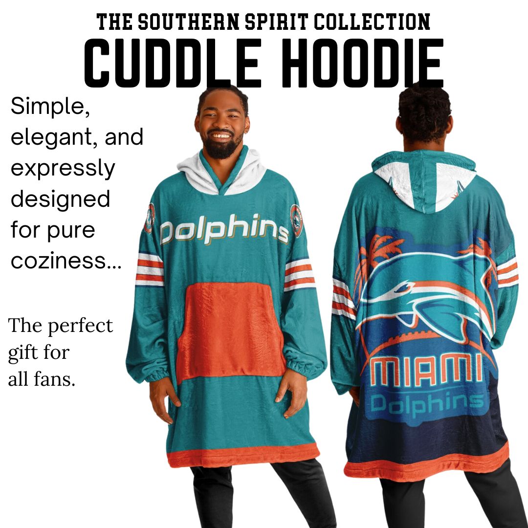 Miami Dolphins Aqua Football Cuddle Hoodie