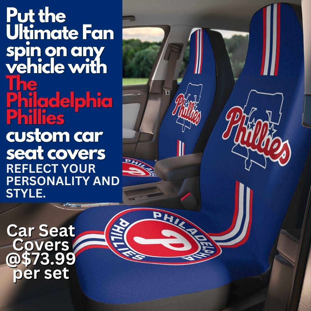 Car Seat Covers Phillies Car Seat Protectors Retro Blue Vehicle Seat Covers Philly Baseball Fan Gift Car Accessories Gift Philly Fan Gift