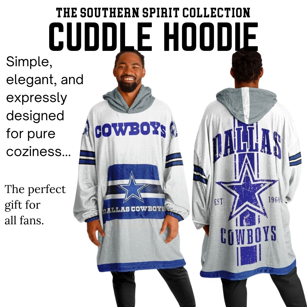 Dallas Cowboys White Football Cozy Cuddle Hoodie