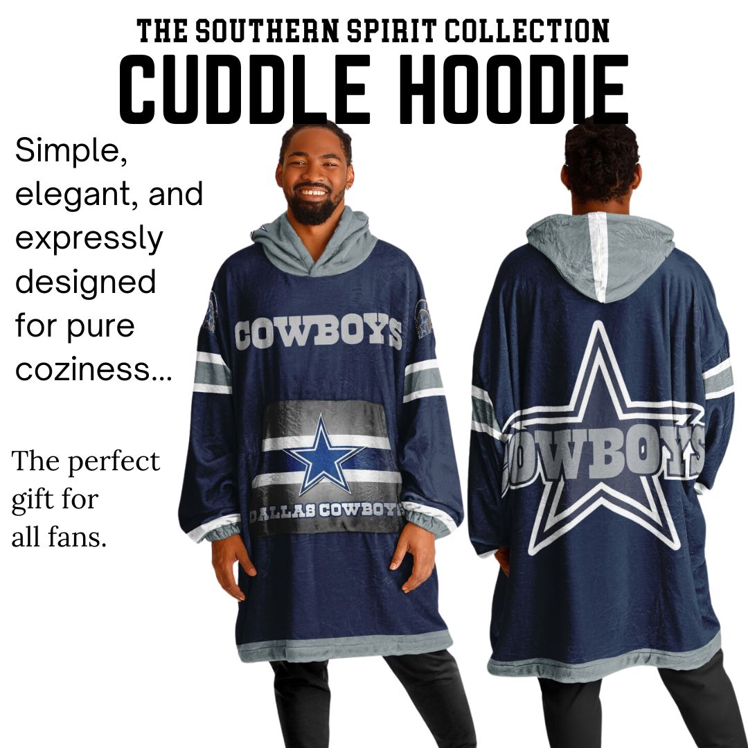 Dallas Cowboys Blue Football Cuddle Hoodie