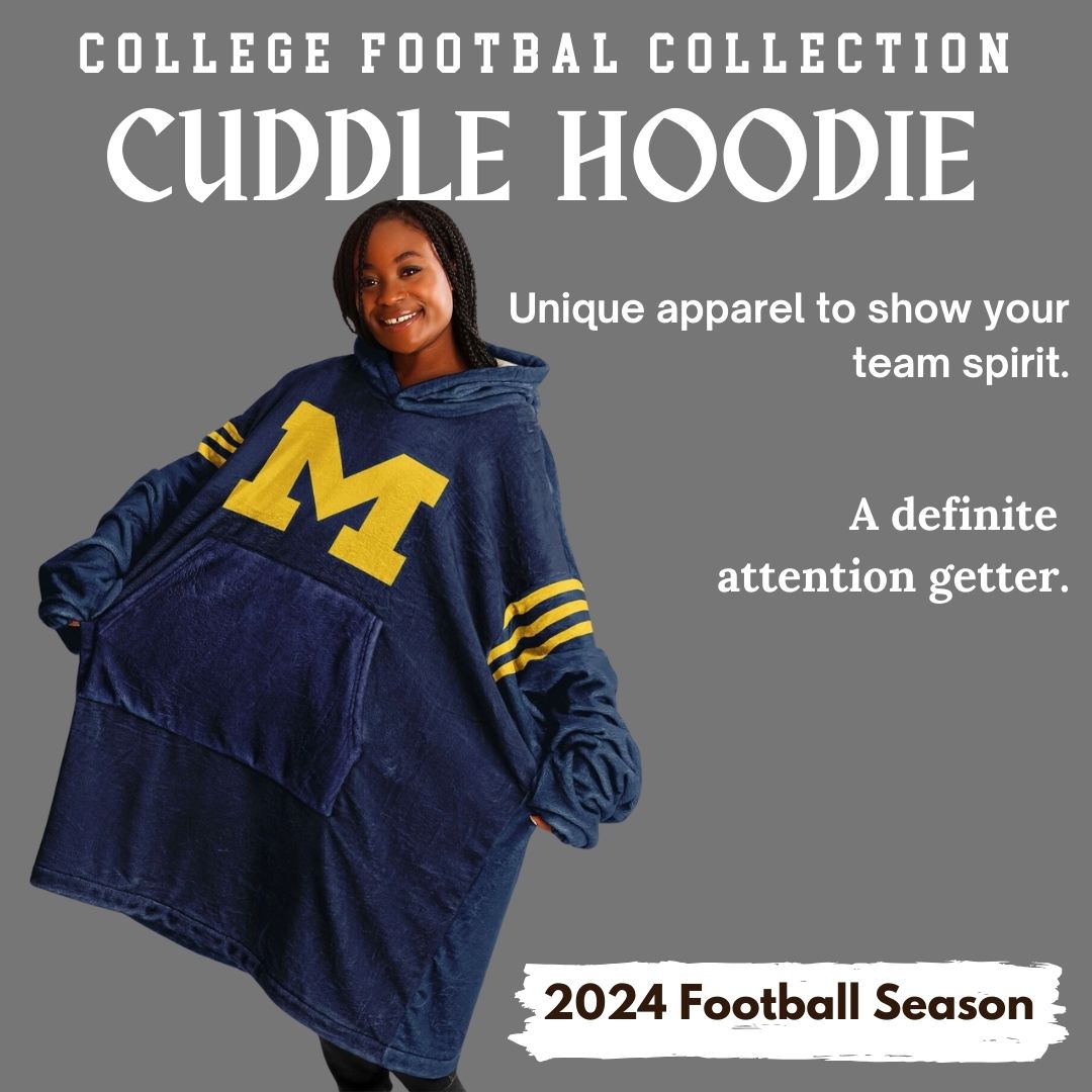 Classic Michigan Football Cuddle Hoodie Blue & Maize