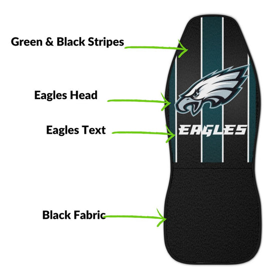 Philly Eagles Striped Car Seat Cover Philly Football Gift for Him Truck Seat Covers Philadelphia Sports Fan Gift