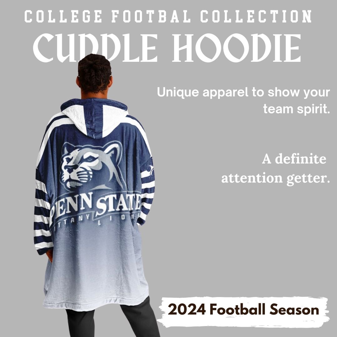 Penn St. Cuddle Hoodie White Out Design Penn St. Alumni Gift For Students Parents and Fans