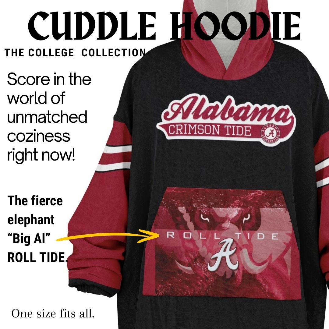 Alabama Crimson Tide Black Cuddle Hoodie Alabama "Big Al" Oversized Hoodie Gift for Fans