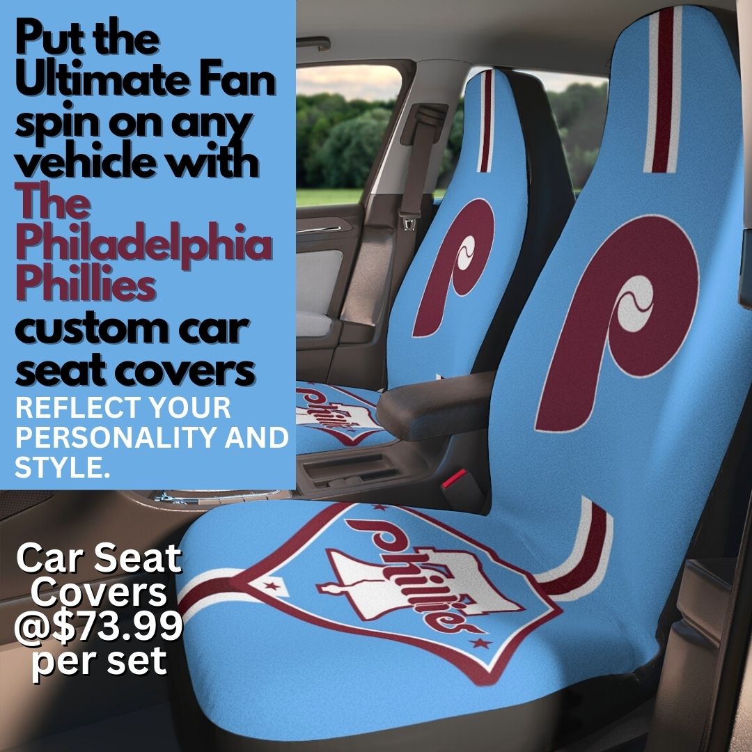 Philly Baseball Car Seat Covers Phillies Car Seat Protectors Retro Blue Vehicle Seat Covers