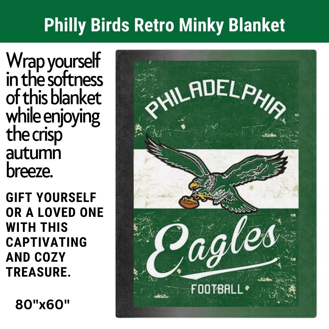 Eagles Throwback Soft Blanket A Great Birthday Gift for Philly Football Fans Throw Blanket to Watch Eagles Games Sports Home Decor