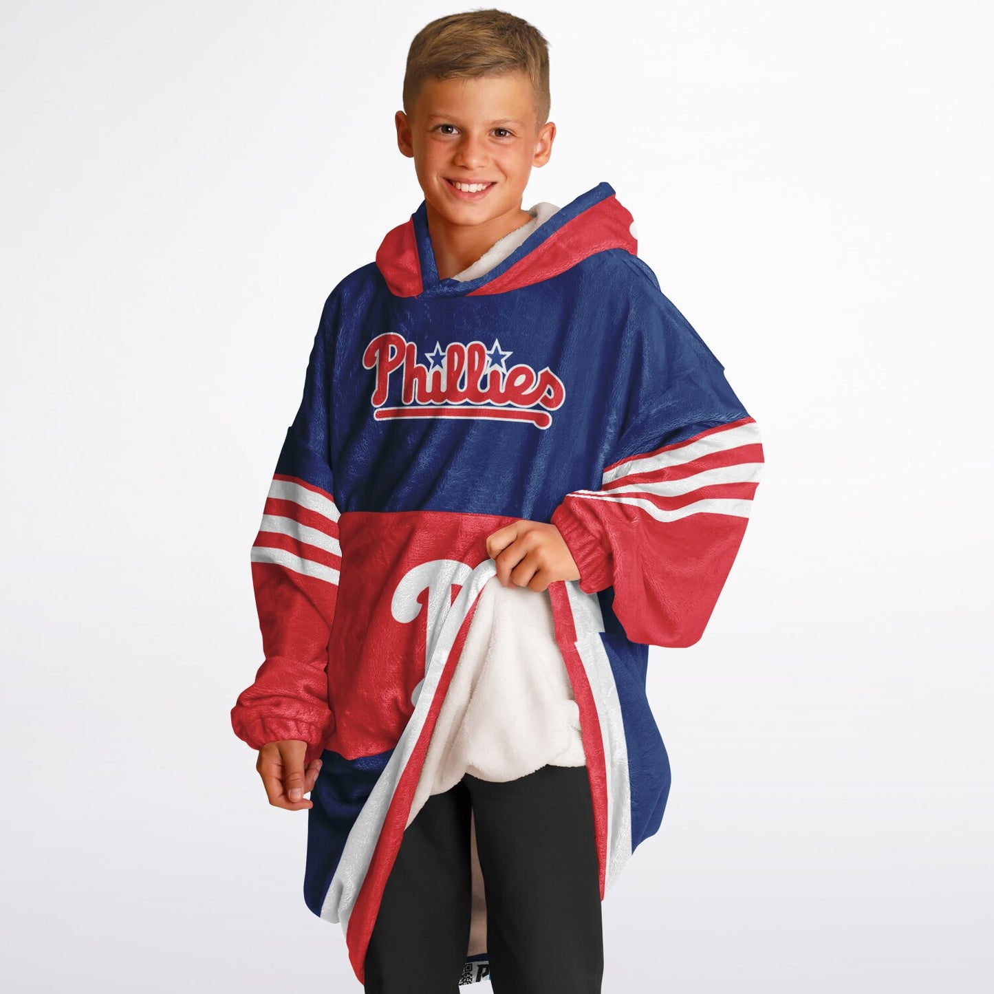 Youth Phillies Blue & Red Cozy Cuddle Hoodie