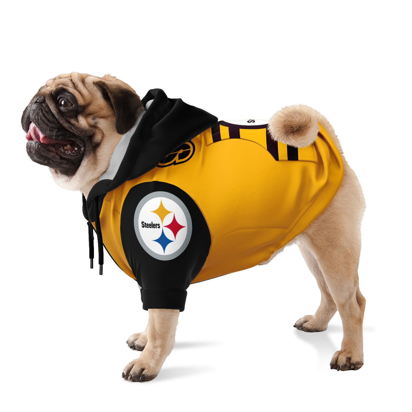 Steelers Dog Zip Up Hoodie Yellow