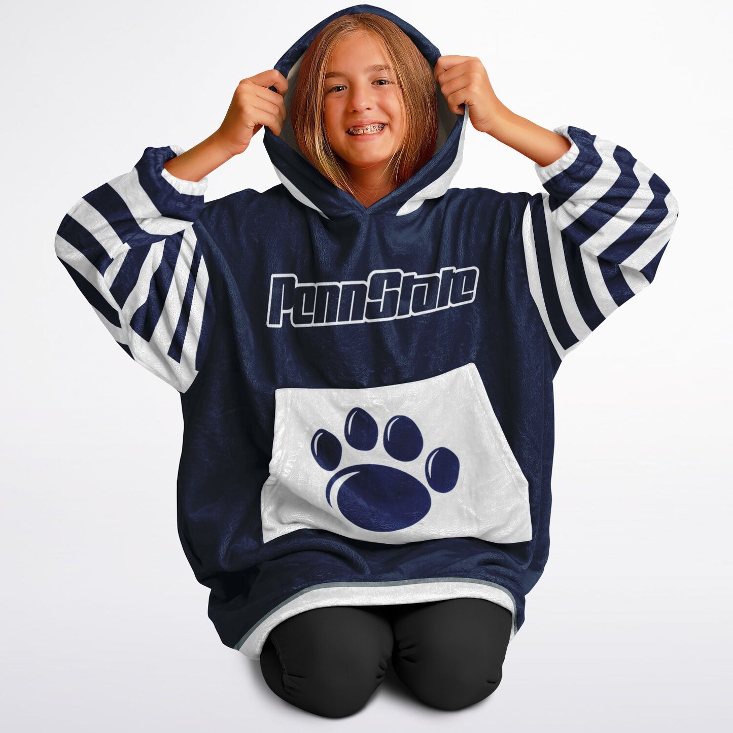 Youth Penn St. Blue & White Oversize Cuddle Hoodie