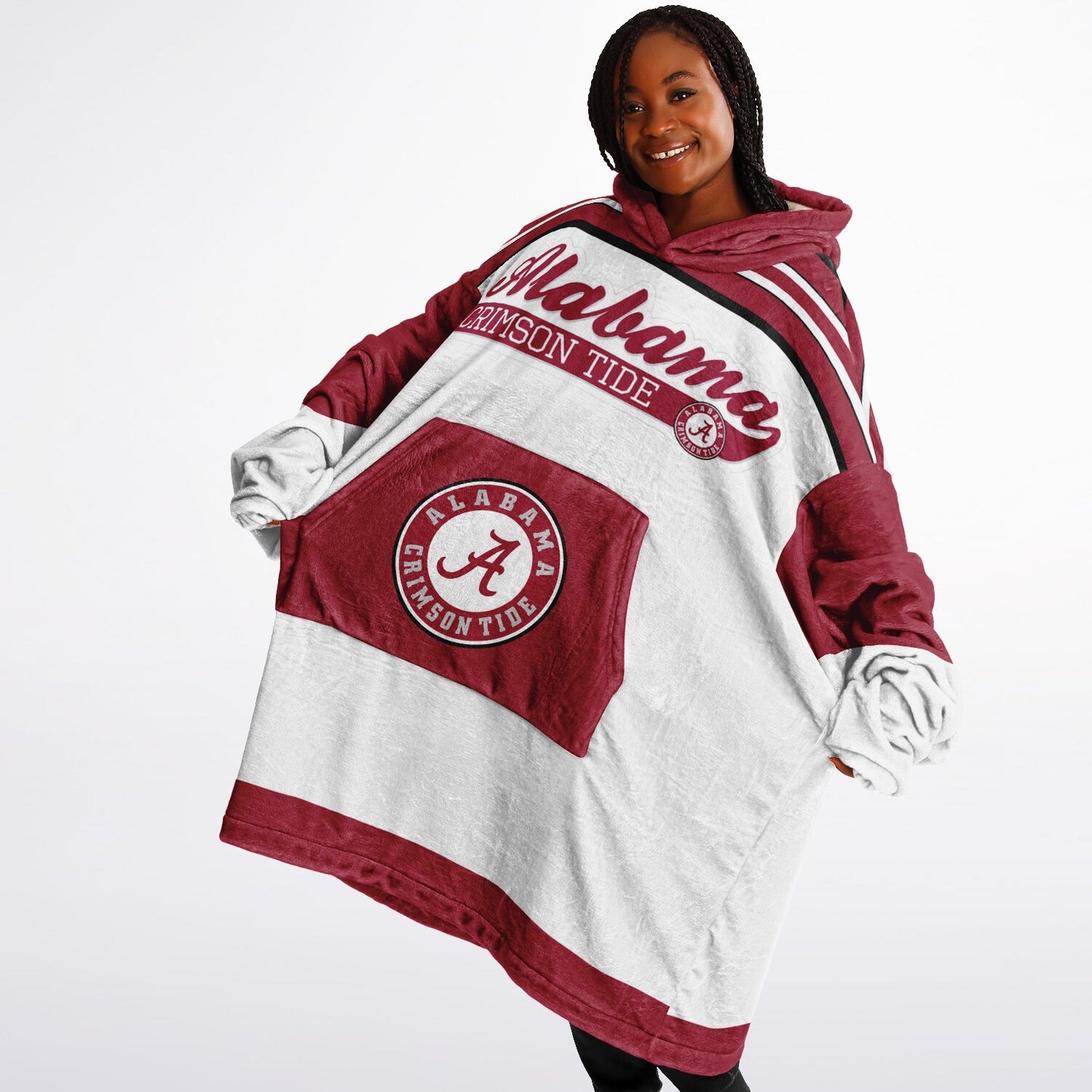 Alabama Crimson Tide White Cuddle Hoodie Great Gift for Alabama Fans & Alumni