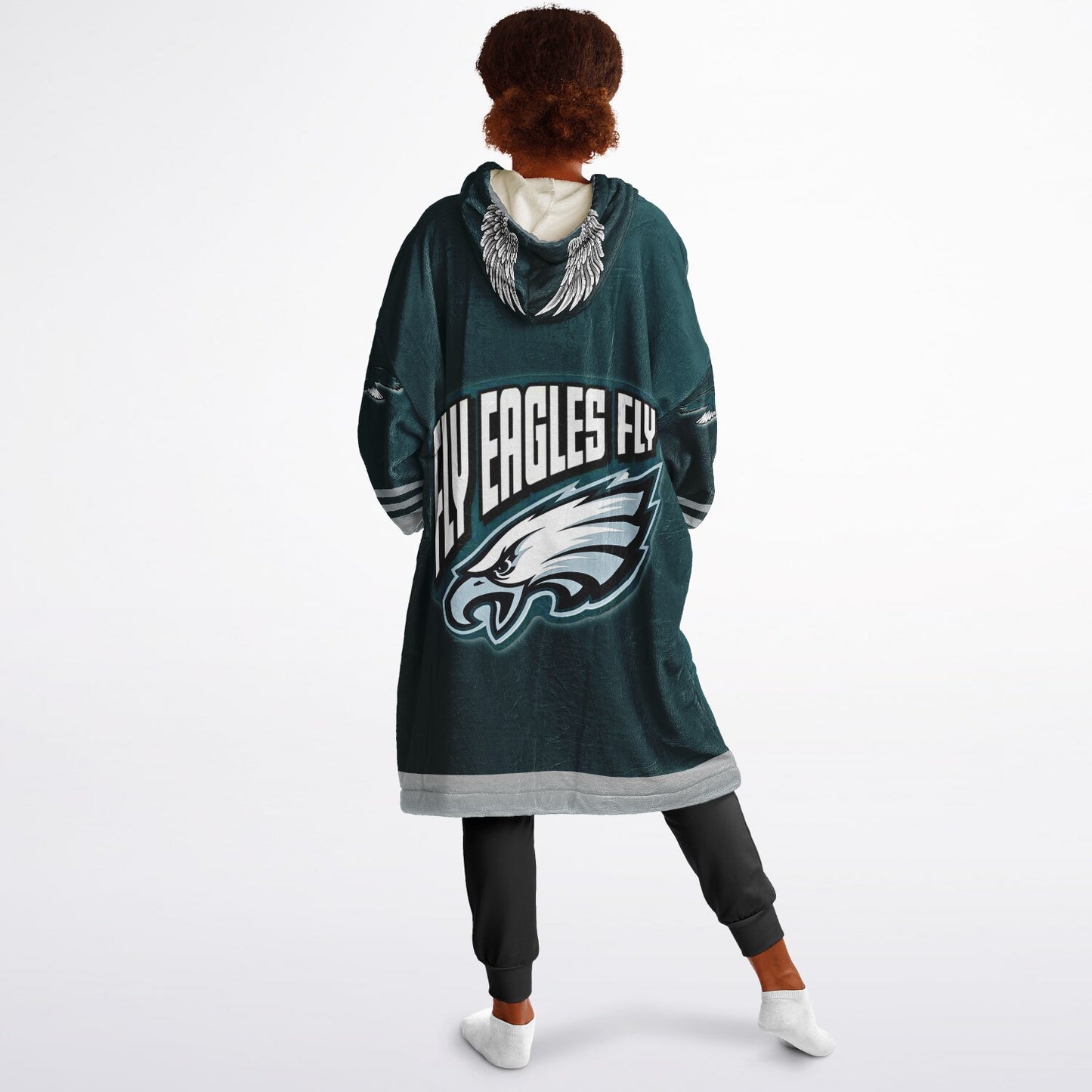 Youth Eagles Hoodie Blanket Green Pocket Youth Eagles Green & Black Marble Cuddle Hoodie