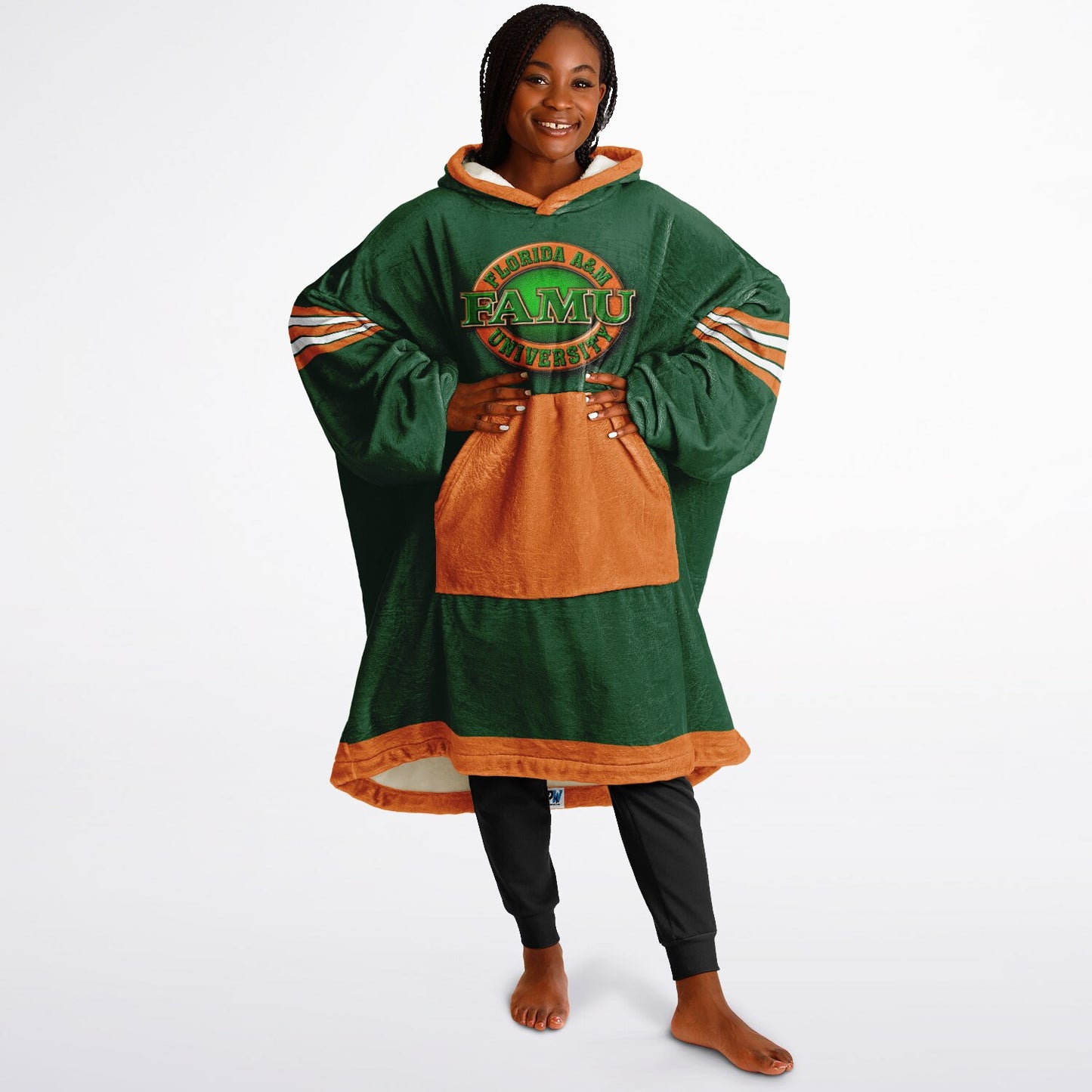 FAMU Green Cuddle Hoodie  FAMU Rattlers Oversize Hooded Blanket Gift forAlumni,  Fans & Family