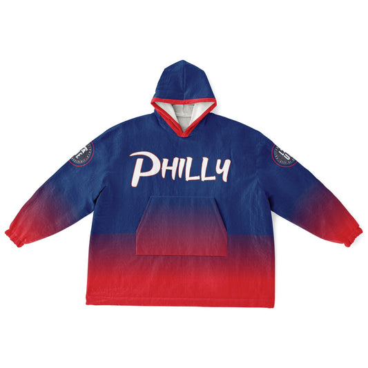 Phillies City Connect Look Cuddle Hoodie Blue & Red Phillies Gradient Hoodie Philly Baseball Cuddle Hoodie Fan Gift for Her Gift for Him Philly Baseball Fan Gift