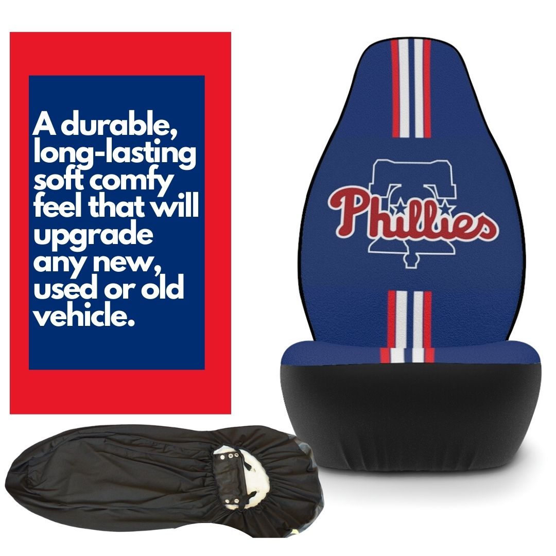 Car Seat Covers Phillies Car Seat Protectors Retro Blue Vehicle Seat Covers Philly Baseball Fan Gift Car Accessories Gift Philly Fan Gift