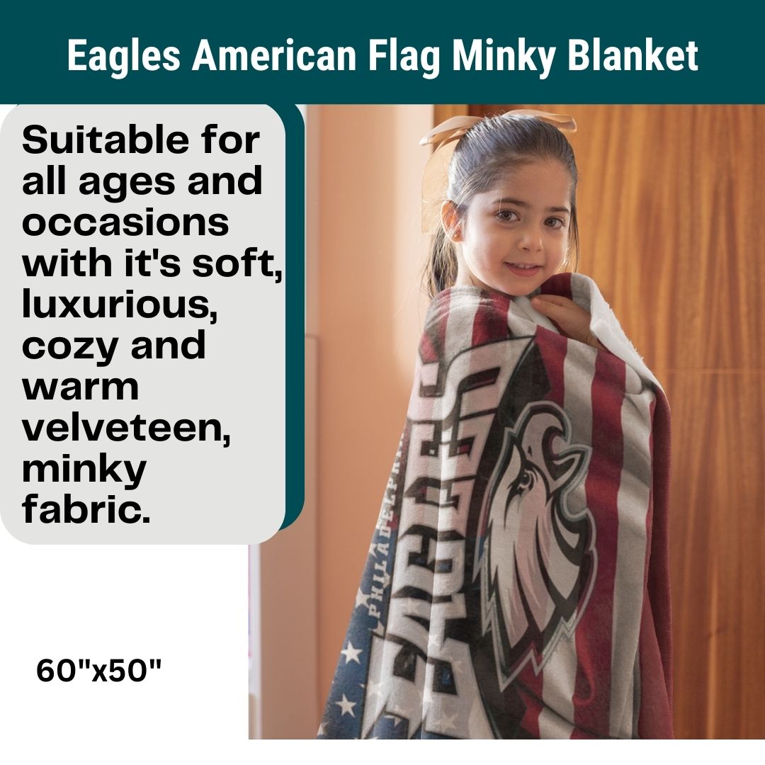 Eagles American Flag Soft Blanket Philly Football Cozy Birthday Gift for Eagles Football Fans Throw Blanket to Watch Eagles Games Sports Home Decor