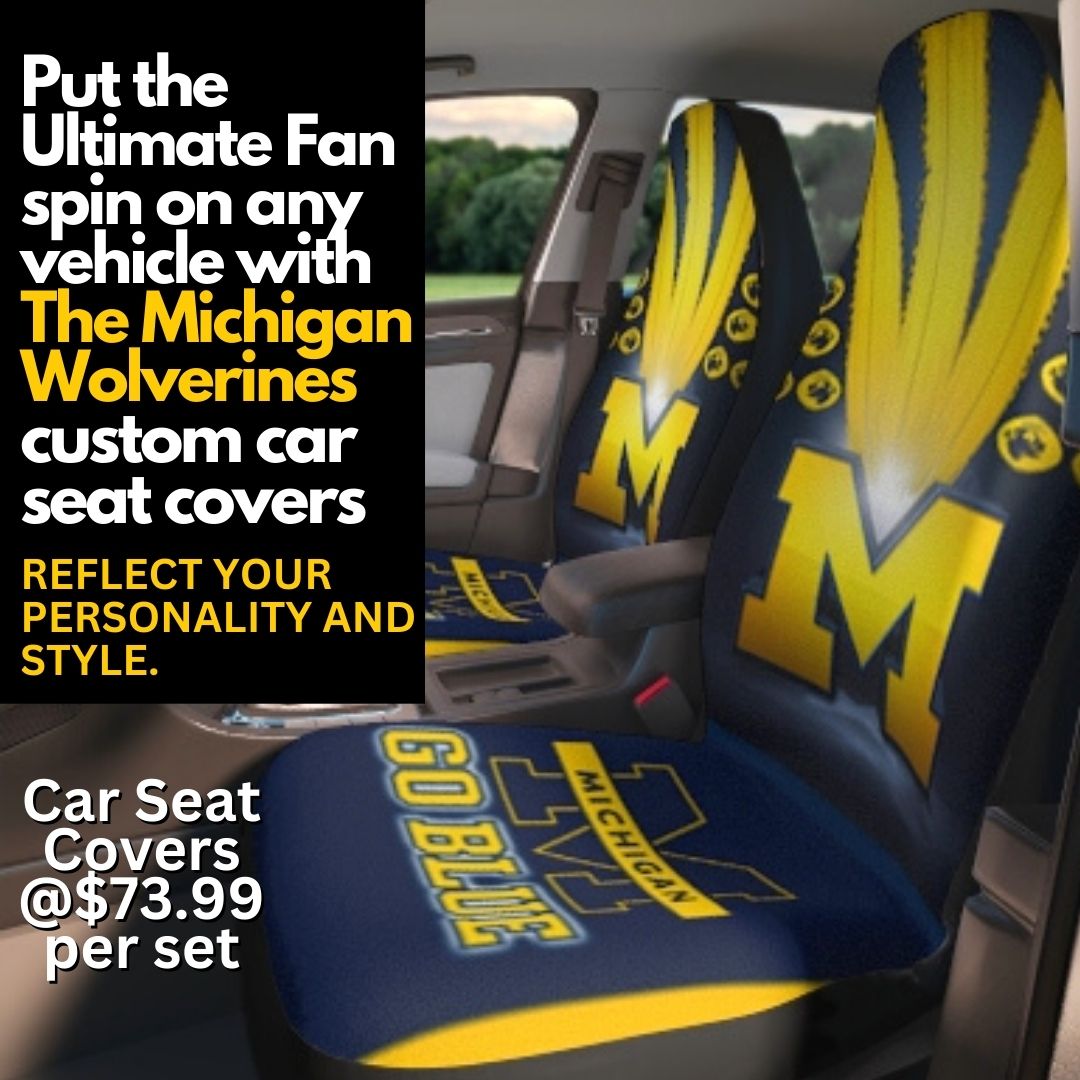 Car Seat Covers Michigan "Go Blue" seat covers, college car seat covers, gift for college student, college alumni gift. car accessories gift