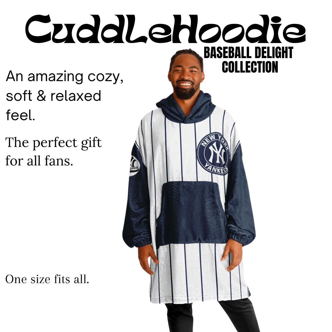 NY Yankees Pinstripe Oversize Cuddle Hoodie