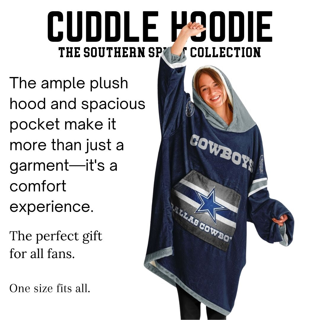 Dallas Cowboys Blue Football Cuddle Hoodie