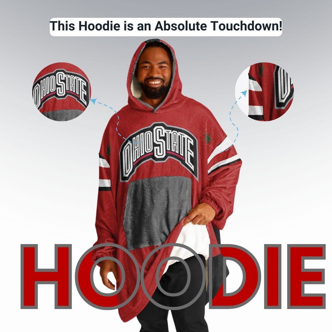 Ohio State Football Cuddle Hoodie Scarlet & Grey