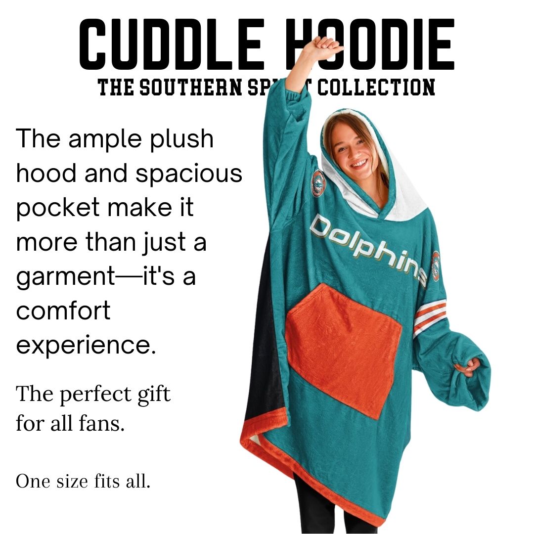 Miami Dolphins Aqua Football Cuddle Hoodie