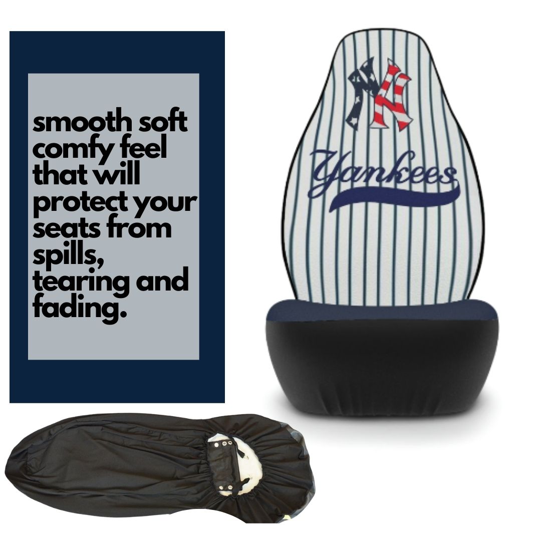 NY Yankees Car Seat Covers NY Red White & Blue NY w/ Striped Back & Navy Seat Vehicle Seat Covers NY Yankees Fan Gift Car Accessories Gift