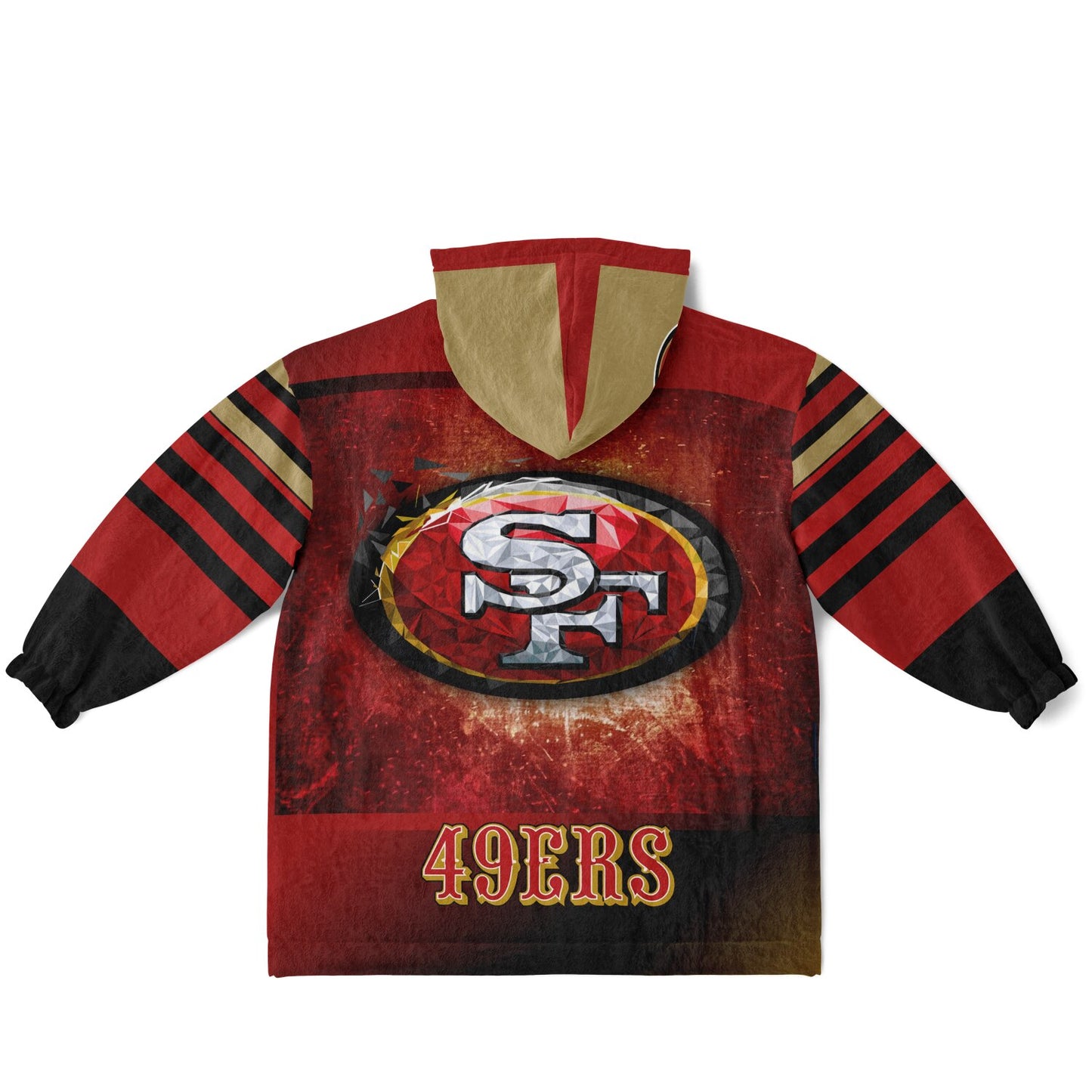 Youth 49ers Red & Black Oversize Cuddle Hoodie Young Fan Gift From Mom Dad