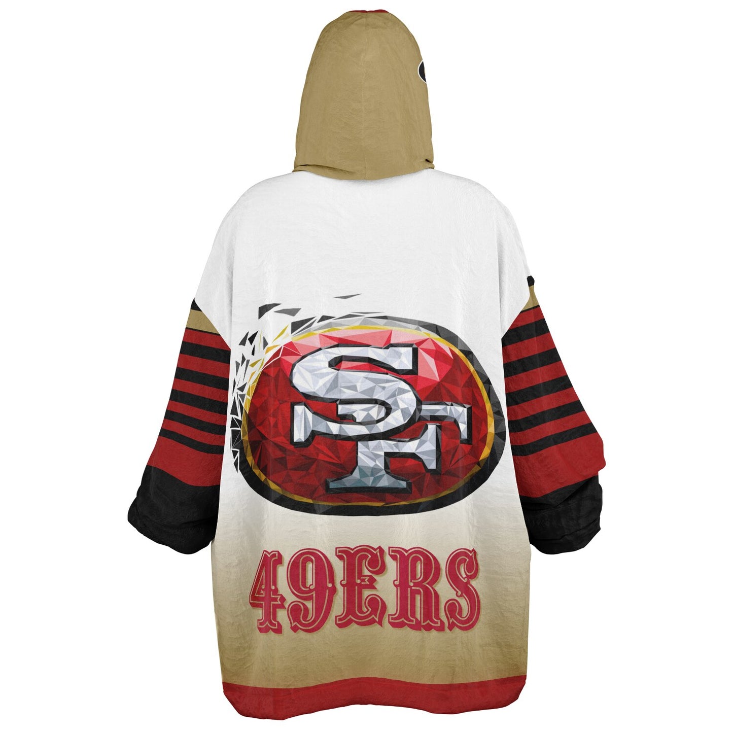 49ers White Gradient Cozy Oversize Cuddle Hoodie 49ers Cozy Hooded Blanket Gift