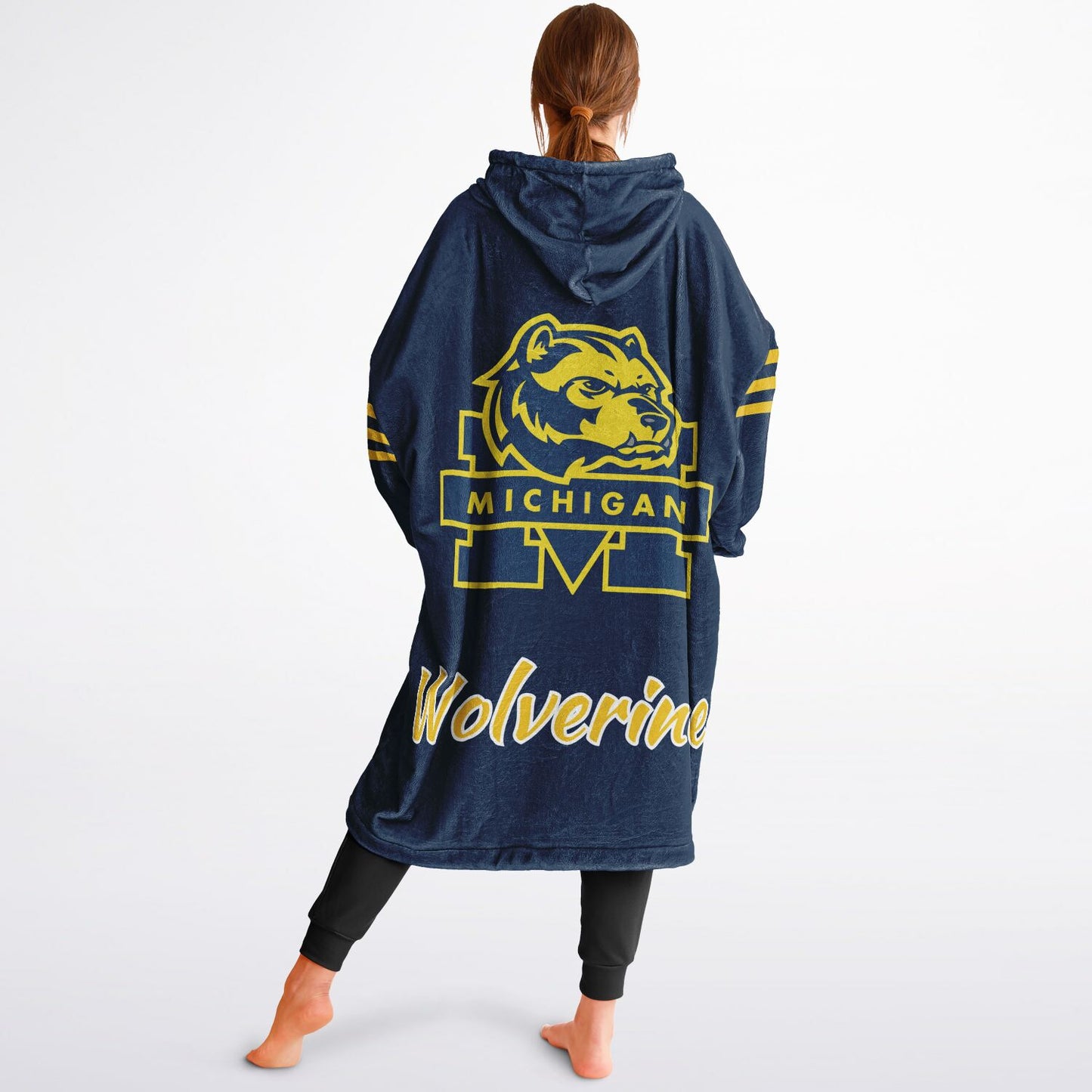 Classic Michigan Football Cuddle Hoodie Blue & Maize