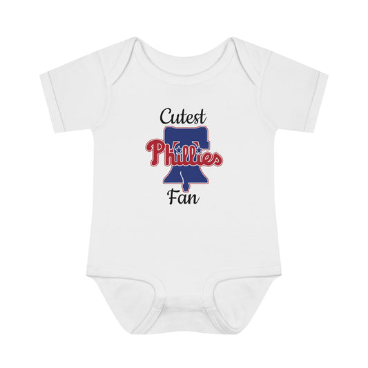 Phillies Cutest Fan Retro Infant Baby Rib Bodysuit Cutest New Fan Comfy Fit Super Soft Feel