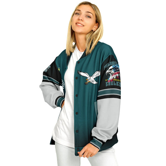 Midnight Green Super Bowl Champions Eagle Helmet Varsity Jacket