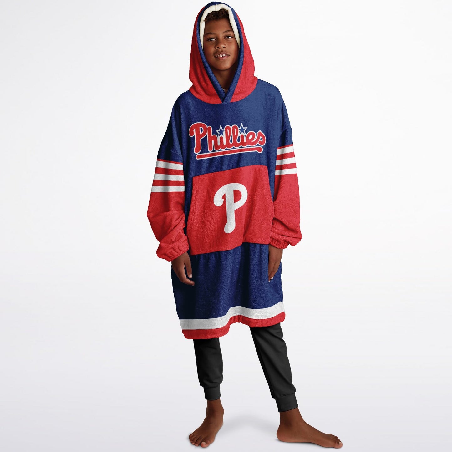 Youth Phillies Blue & Red Cozy Cuddle Hoodie