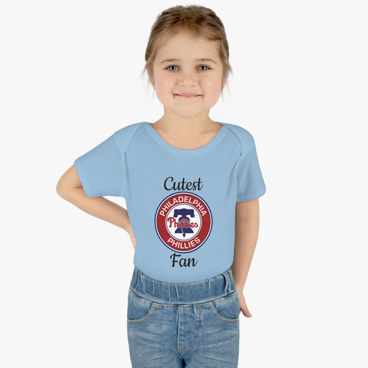 Phillies Cutest Fan Retro Infant Baby Rib Bodysuit Cutest New Fan Comfy Fit Super Soft Feel