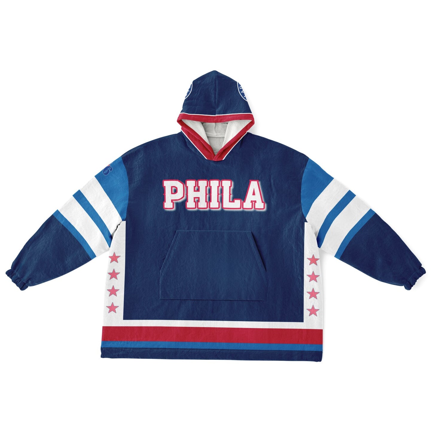 Philadelphia 76ers  Basketball Oversize Blue Hooded Blanket