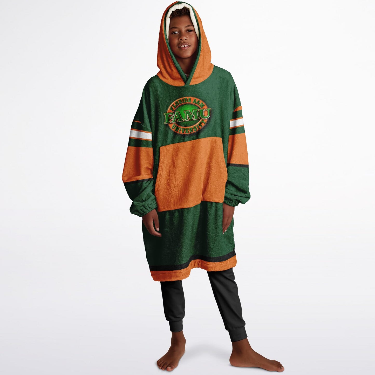 Youth FAMU Rattlers Green Oversize Cuddle Hoodie Young Fan Gift From Alumni