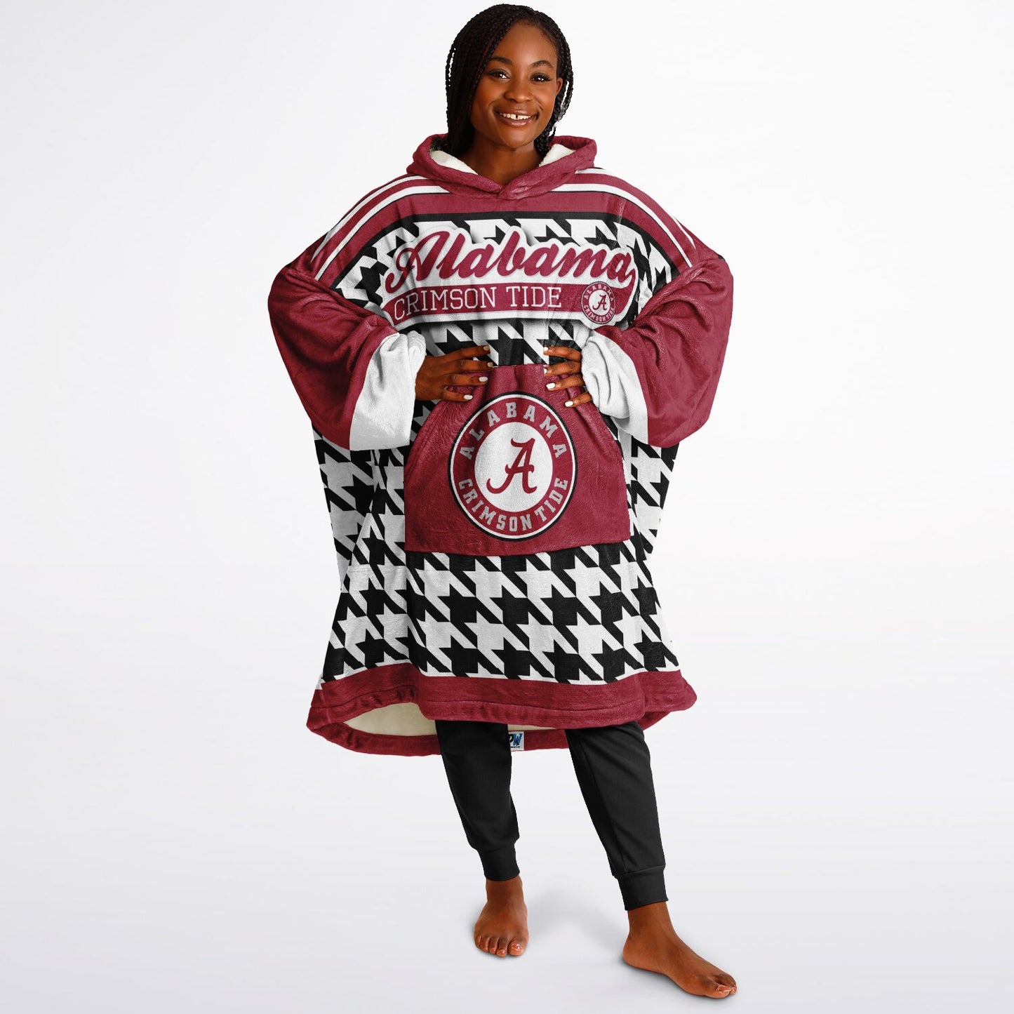 Alabama Crimson Tide Houndstooth Cuddle Hoodie Best Gift for Alabama Alumni and Fans