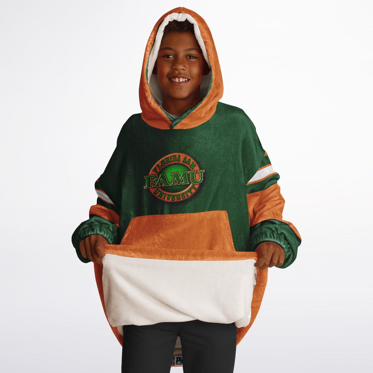 Youth FAMU Rattlers Green Oversize Cuddle Hoodie Young Fan Gift From Alumni