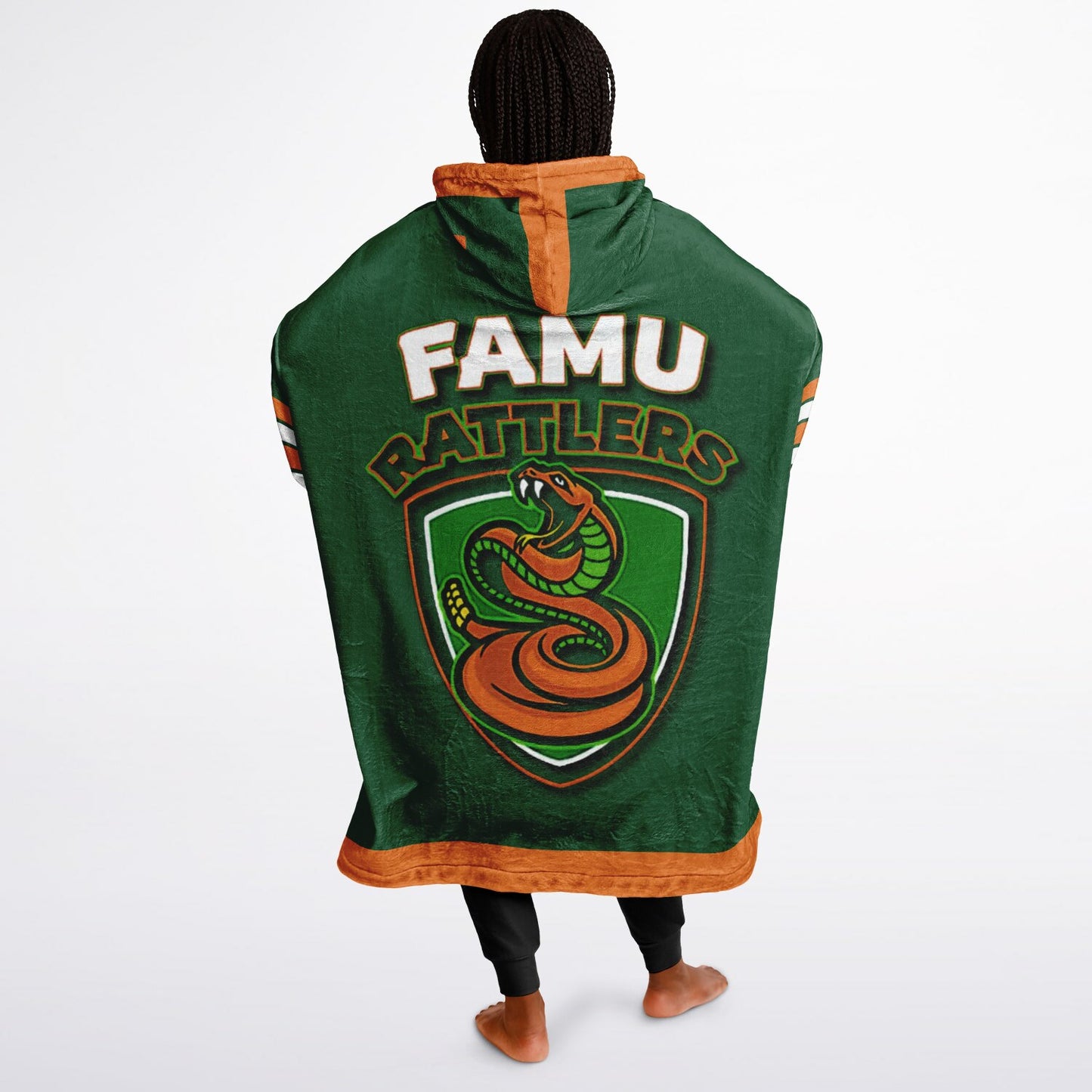 FAMU Green Cuddle Hoodie  FAMU Rattlers Oversize Hooded Blanket Gift forAlumni,  Fans & Family