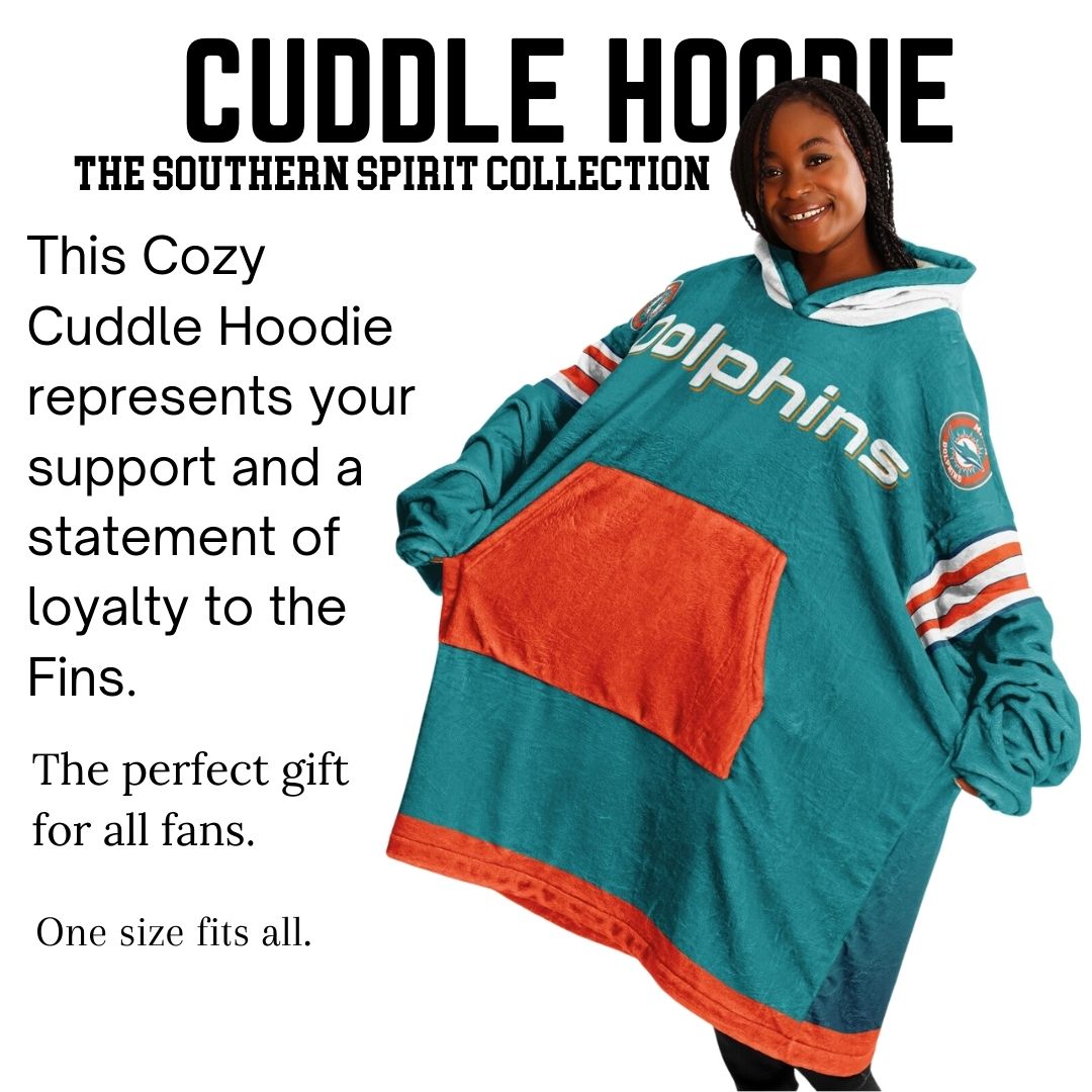 Miami Dolphins Aqua Football Cuddle Hoodie