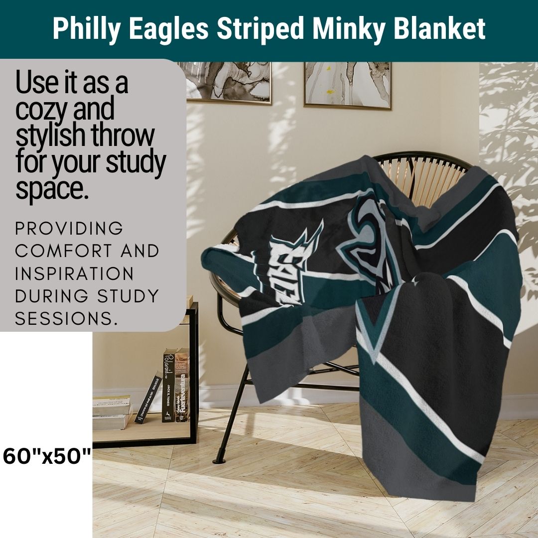 Eagles Blanket Striped Soft Throw Blanket Perfect Birthday Gift for Philly Football Fans Blanket to Watch Eagles Games Sports Decor