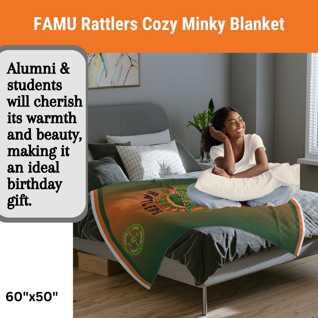 Cozy FAMU Rattlers Minky Blanket Gift for Back To School Florida A&M Throw Blanket to Keep Her Warm Inside or Out Gift for Rattler Mom