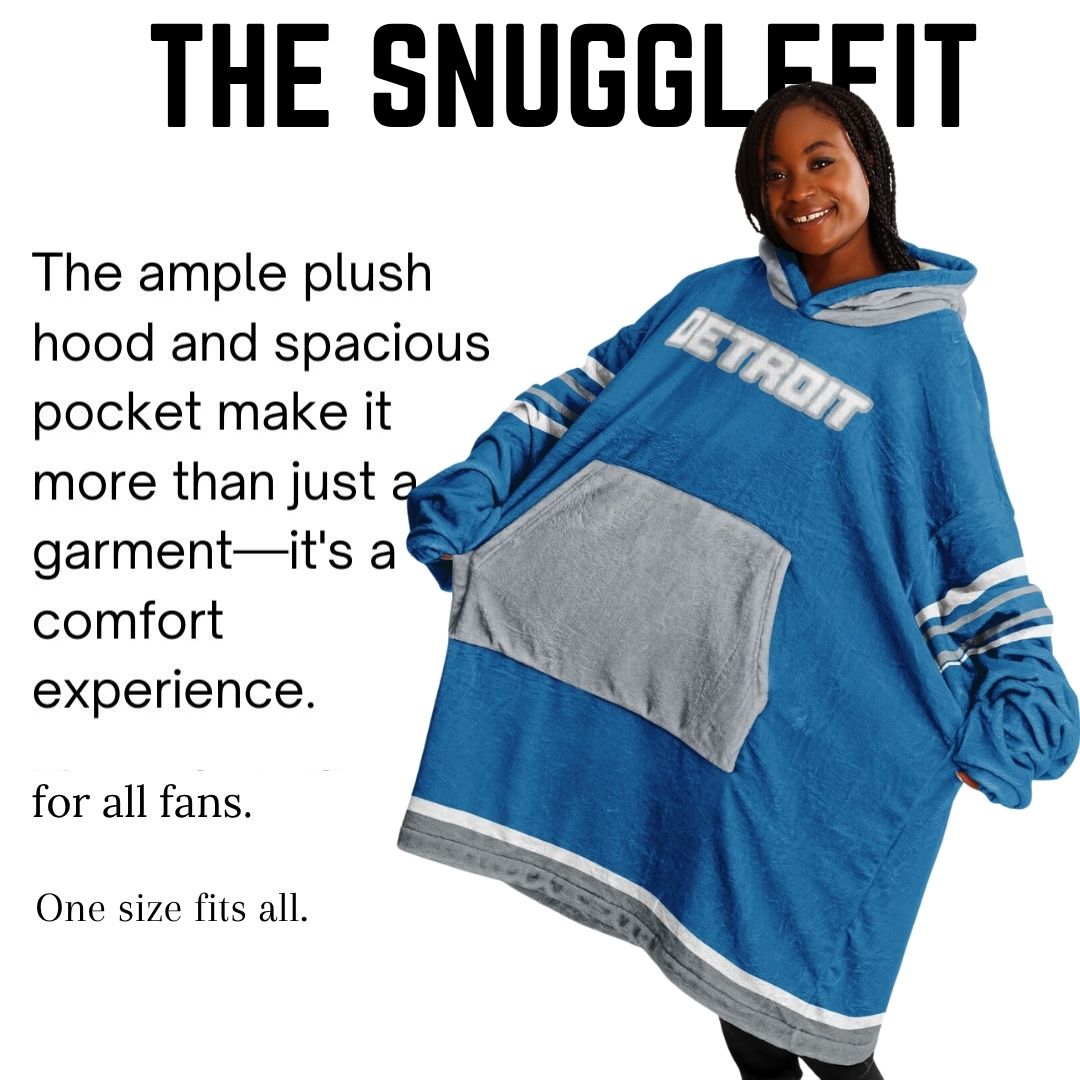 Detroit Lions Oversize Hooded Blanket Gift for Fans