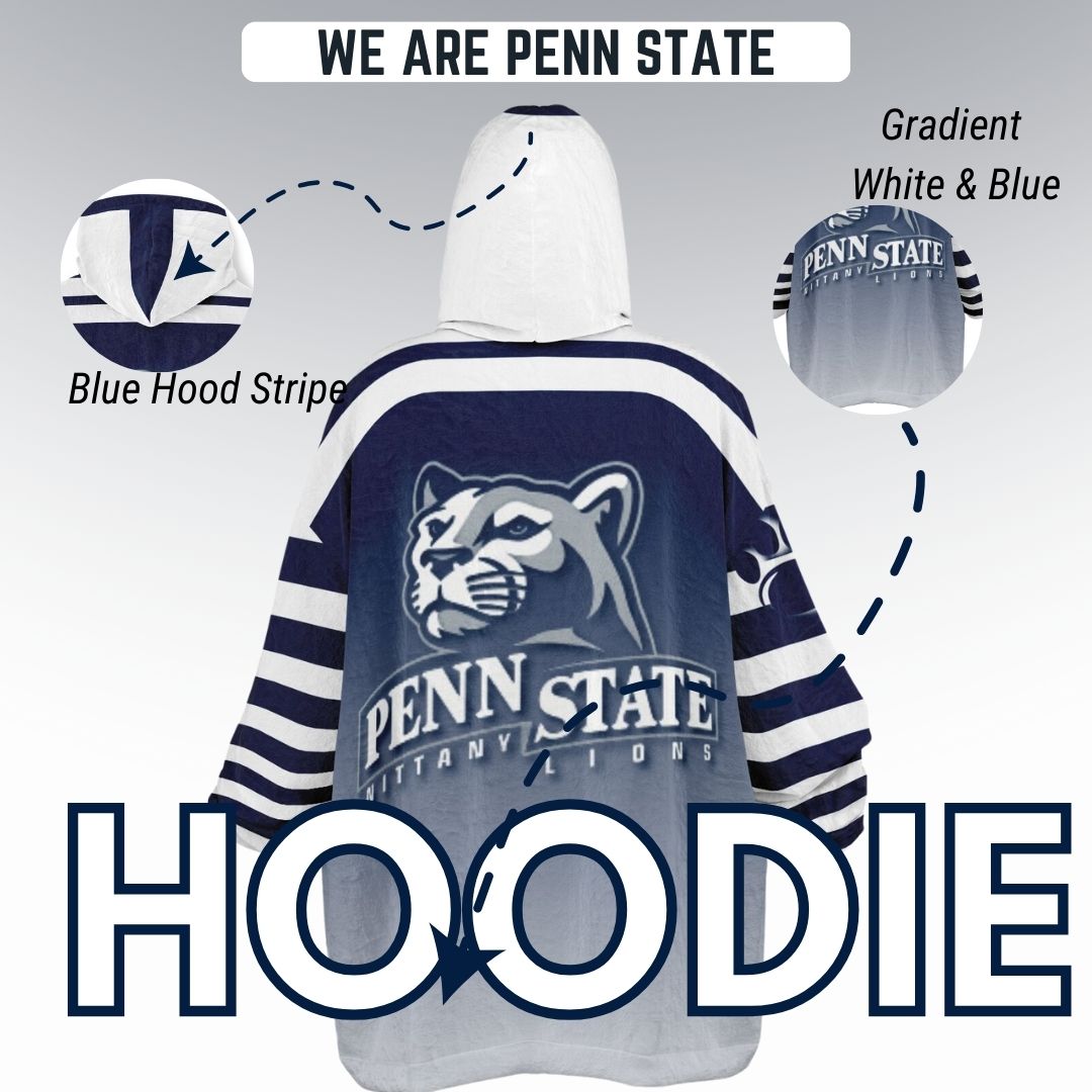 Penn St. Cuddle Hoodie White Out Design Penn St. Alumni Gift For Students Parents and Fans